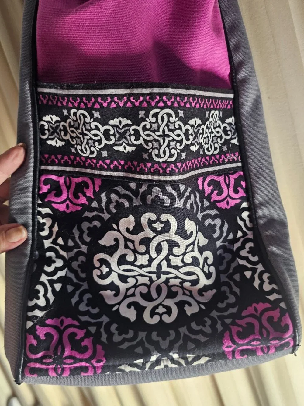 🩷🩶 Vera Bradley Large Beach Tote Bag – Canterbury Magenta Print 🩶🩷